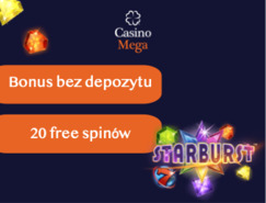 20 free spins bez depozytu w Starburst w MegaCasino