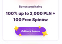 Bonus 100% do 2000PLN + 100 Free Spinów w kasynie Nomini