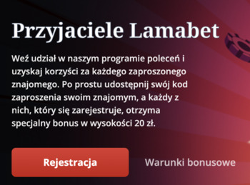 Bonus za polecenie w kasynie Lamabet