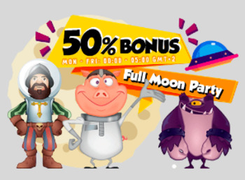 Full moon party z bonusem reload  50 % w Zigzag casino