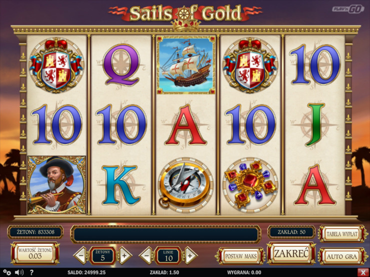 Maszyna hazardowa Sails of Gold online