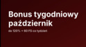 Październikowy bonus do 120% z 60 free spinami