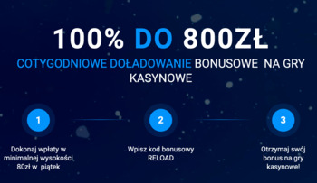 Reload Bonus w 20BET do 800 zł
