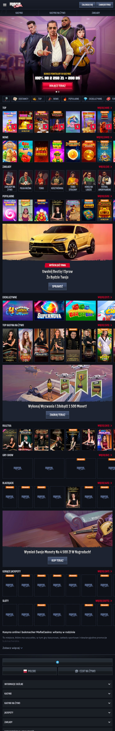 strona główna kasyna Mafia