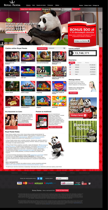 Strona główna kasyna Royal Panda