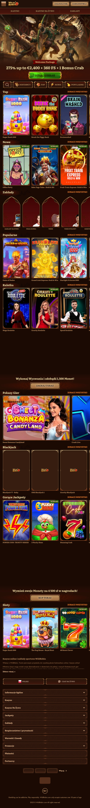 tło kasyna WildRobin